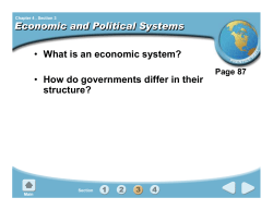 Economic and Political Systems &bull; What is an economic system