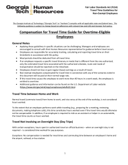 Travel Time Guidelines for Non-exempt Employees