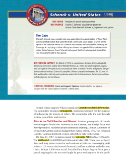 Schenck v. United States (1919)