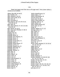 A Hannah Family of West Virginia Names may appear more than