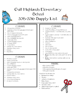 GHES supply list `15 - Gulf Highlands Elementary School