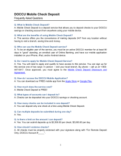 Mobile Check Deposit FAQ