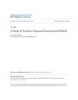 A Study of Teachers` Espoused Instructional Beliefs