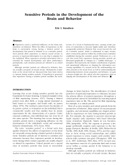 Sensitive Periods in the Development of the Brain and Behavior