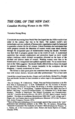 THE GIRL OF THE NEW DAY: Canadian Working Women in the 1920s