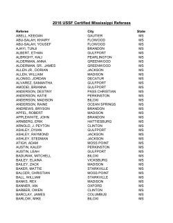 2016 MSA Licensed Officials - Mississippi Soccer Association