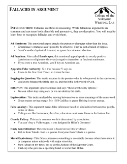 Fallacies in Argument - College of the Siskiyous