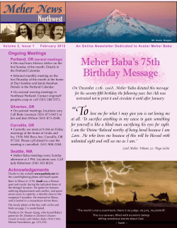 Meher Baba`s 75th Birthday Message
