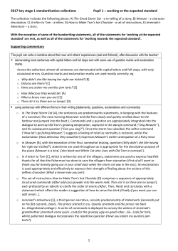 KS1 SE 1 Pupil commentary