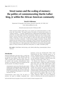 Street names and the scaling of memory