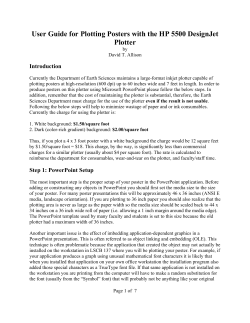 User Guide for Plotting Posters with the HP 5500 DesignJet Plotter
