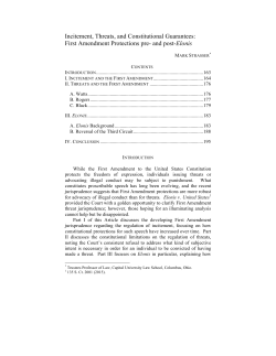 Incitement, Threats, and Constitutional Guarantees: First