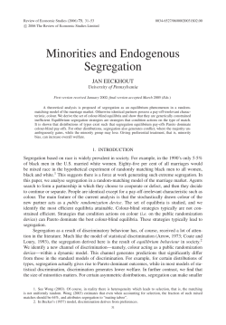 Minorities and Endogenous Segregation