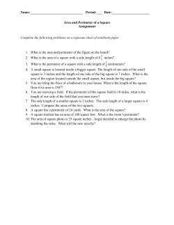 Area and Perimeter of a Square Assignment Comple