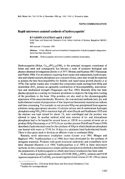 Rapid microwave assisted synthesis of hydroxyapatite