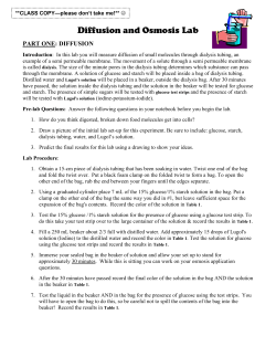 Diffusion and Osmosis Lab