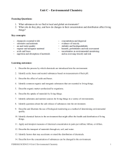 Unit C &ndash; Environmental Chemistry