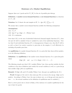 Existence of a Market Equilibrium