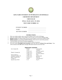 CHEM 102 Final (Term 102)