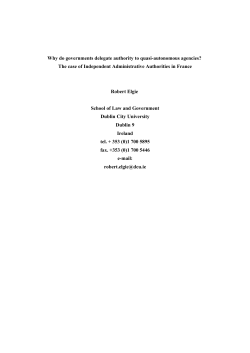 The Case of Independent Administrative Authorities in
