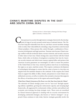 China`s Maritime Disputes in the East and South China Seas