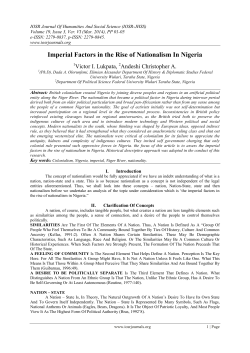 imperial factors in the rise of nationalism in nigeria