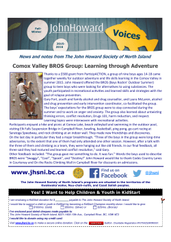 Newsletter - John Howard Society North Island