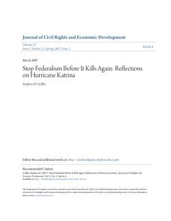 Stop Federalism Before It Kills Again: Reflections on Hurricane Katrina