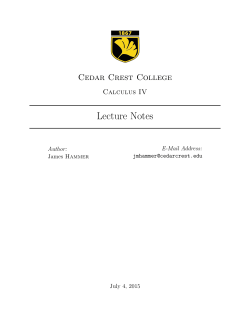 Lecture Notes - Cedar Crest College