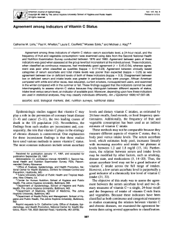 Agreement among Indicators of Vitamin C Status
