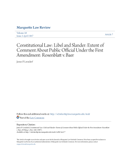 Constitutional Law: Libel and Slander