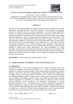 A Review of Volcano Surveillance Applications Using the ATSR