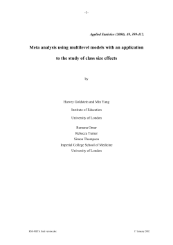 continuous outcome meta analysis models