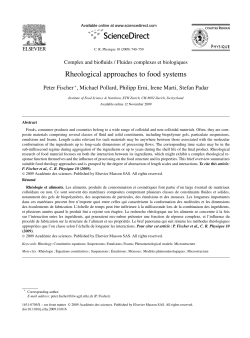 Rheological approaches to food systems