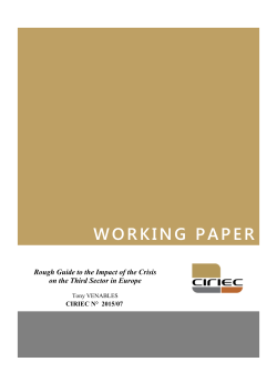 Rough Guide to the Impact of the Crisis on the Third Sector in Europe