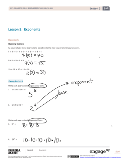 Lesson 5: Exponents - Peoria Public Schools