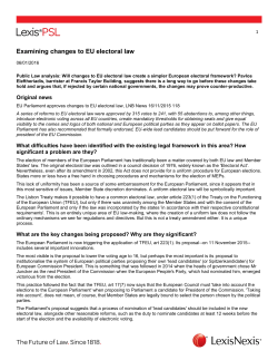 Examining changes to EU electoral law