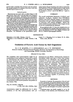 Oxidation of Pyruvic Acid Oxime by Soil Organisms