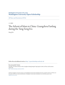 The Advent of Islam in China: Guangzhou Fanfang during the Tang