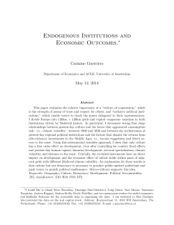 Endogenous Institutions and Economic Outcomes.