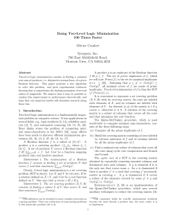 Doing Two-Level Logic Minimization 100 Times Faster Olivier