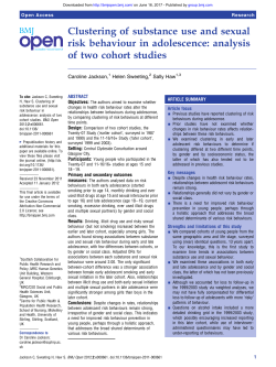 Clustering of substance use and sexual risk behaviour in adolescence