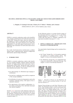 1 MULTIPLE APERTURE OPTICAL TELESCOPES: SOME KEY