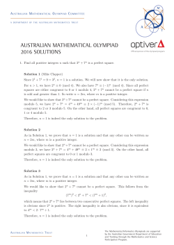 2016 Solutions - Australian Mathematics Trust