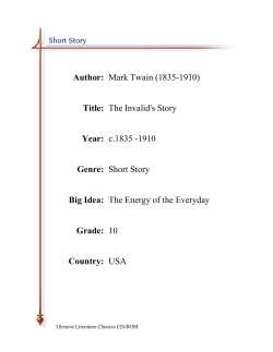 Author: Mark Twain (1835-1910) Title: The Invalid`s Story Year: c