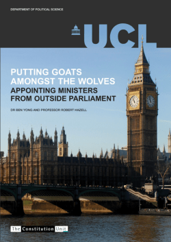 Appointing Ministers from outside Parliament