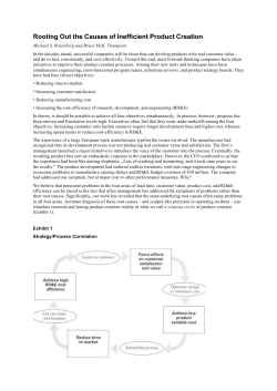 Rooting Out the Causes of Inefficient Product Creation