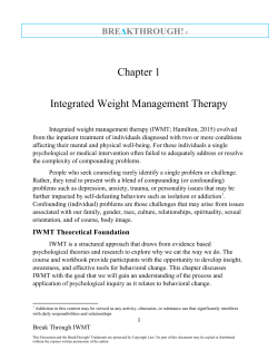 Chapter 1 BreakThrough! IWMT