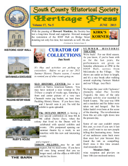 June 2013 - South County Historical Society