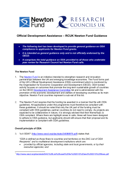 Official Development Assistance (ODA) guidance